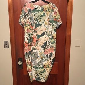 ASOS CURVE Floral Wiggle Dress. Size 16.